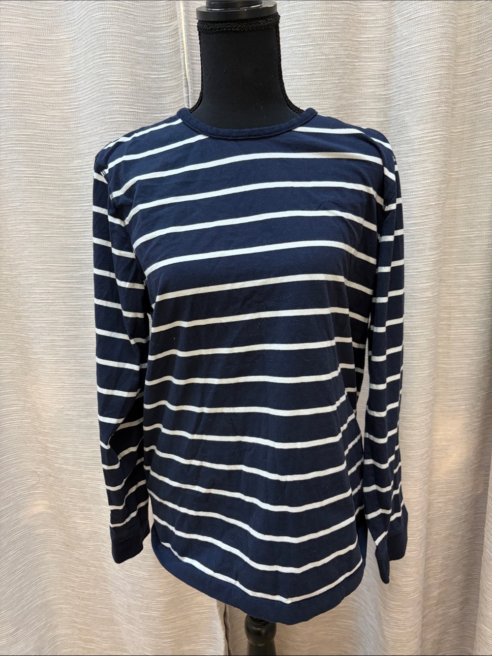 Banana Republic Navy & White Striped Top